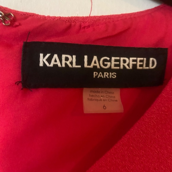 Karl Lagerfeld Paris Pink Ruffled Sheath Dress - Picture 2 of 3